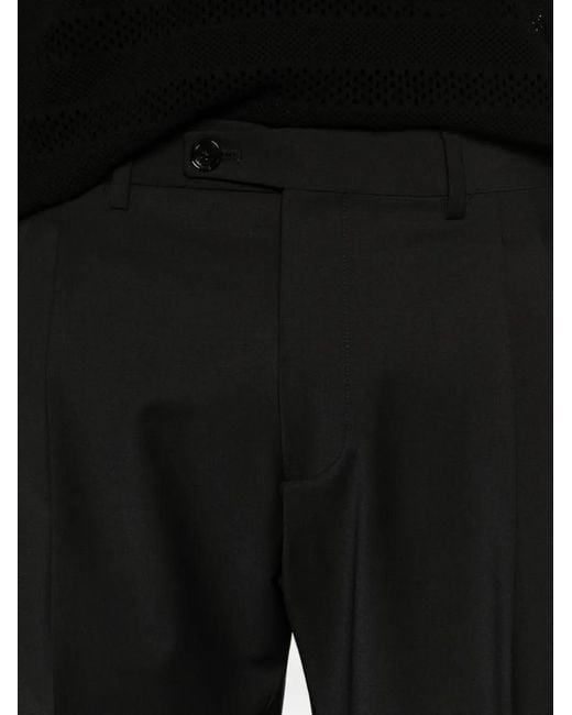 BE ABLE Black Pleated Turn-Up Trousers for men