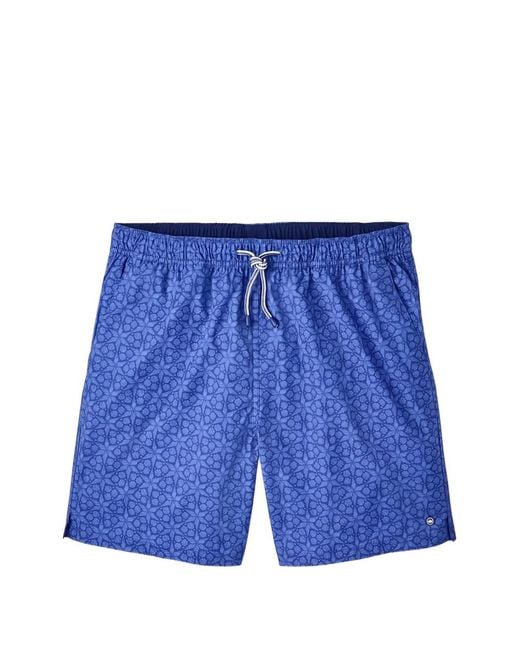 Peter Millar Blue Turritella Crown Patterned Swim Shorts for men