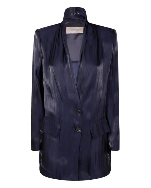 Satin-effect tailored blazer Gentry Portofino de color Blue