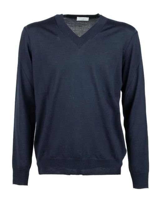 Jersey con cuello en V Paolo Pecora de hombre de color Blue