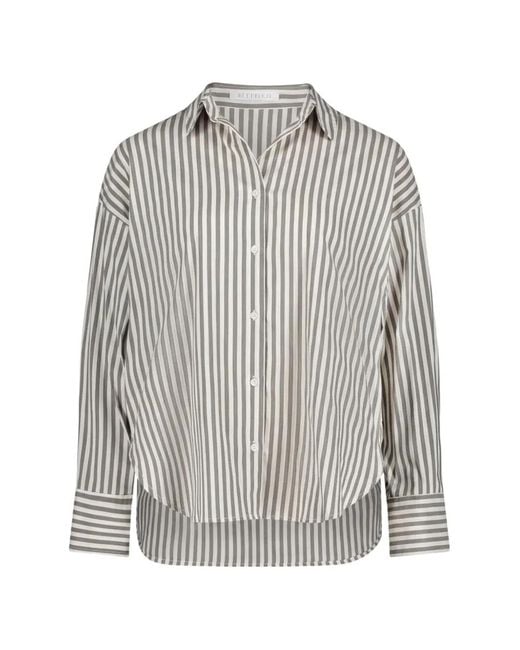 BETTY&CO Gray Vertical-Stripe Long-Sleeve Shirt