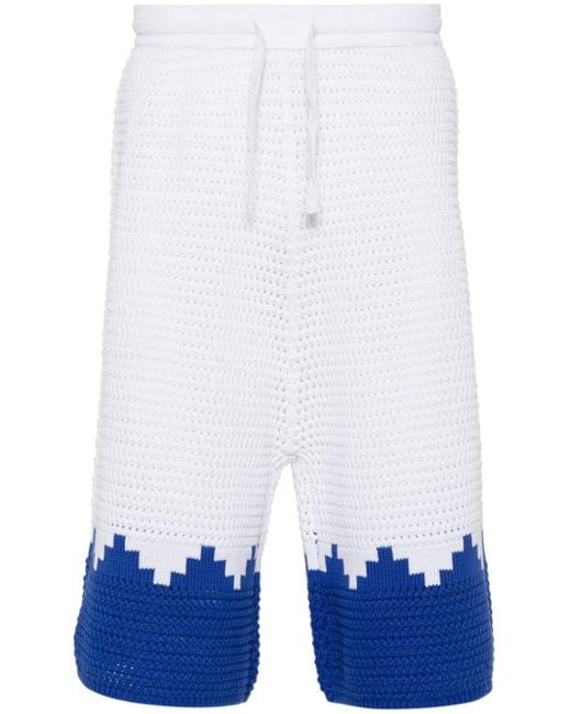 Marcelo Burlon White Two-tone Knitted Shorts for men