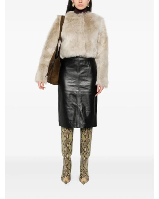IRO Natural Lamb-Fur Cropped Jacket