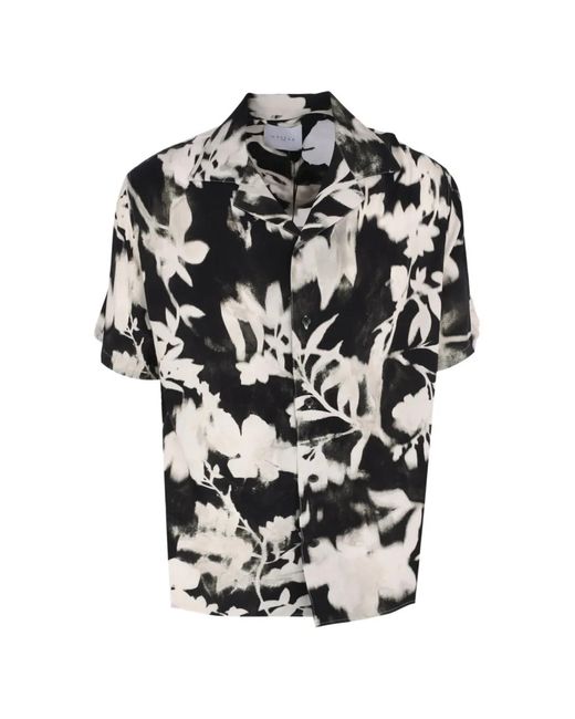 Gaelle Paris Black Floral Short-Sleeve Shirt for men