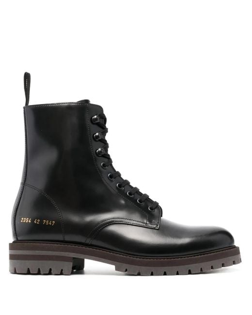 Bottines Lacées À Logo Imprimé Common Projects pour homme en coloris Black