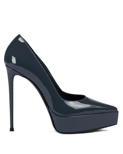 Le Silla 140 Mm Lady Lakleren Pumps Met Plateauzool in het Blue