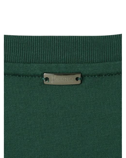 Herno Green Logo-Embroidered T-Shirt for men