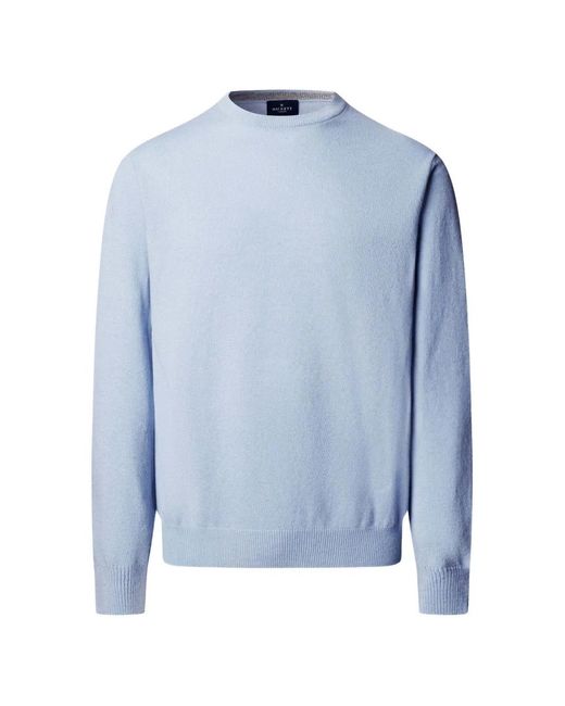 Hackett Blue Elbow-Patch V-Neck Knit for men