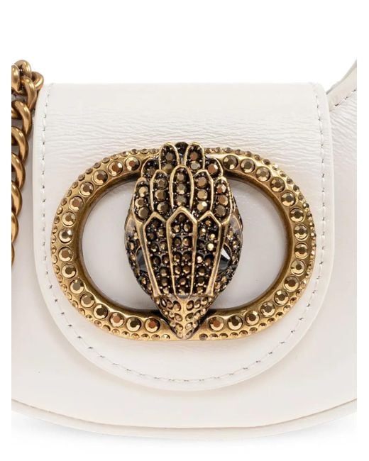Kurt Geiger White Mini Chelsea Crystal-Embellishment Tote Bag