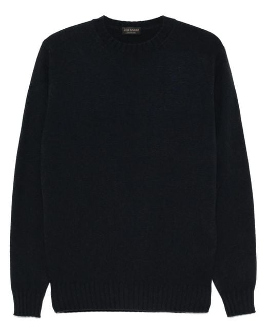 Dell'Oglio Blue Ribbed-Knit Sweater for men
