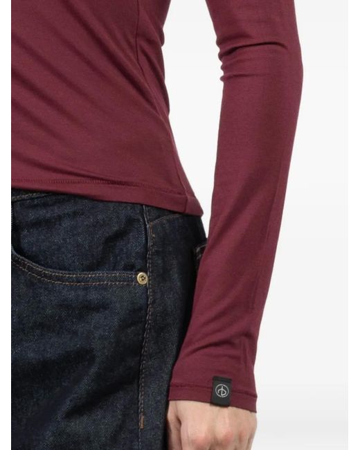 Rag & Bone Red Luca Long-Sleeve Round-Neck T-Shirt