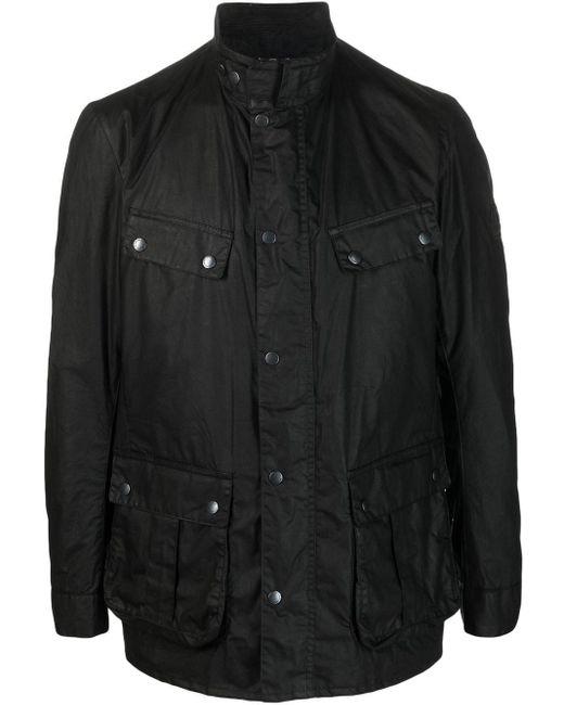 Barbour High-neck Button-fastening Jacket in Black for Men | Lyst