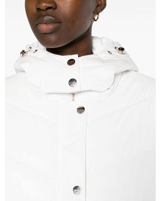 Liu Jo Detachable Hood Puffer Jacket in White Lyst UK