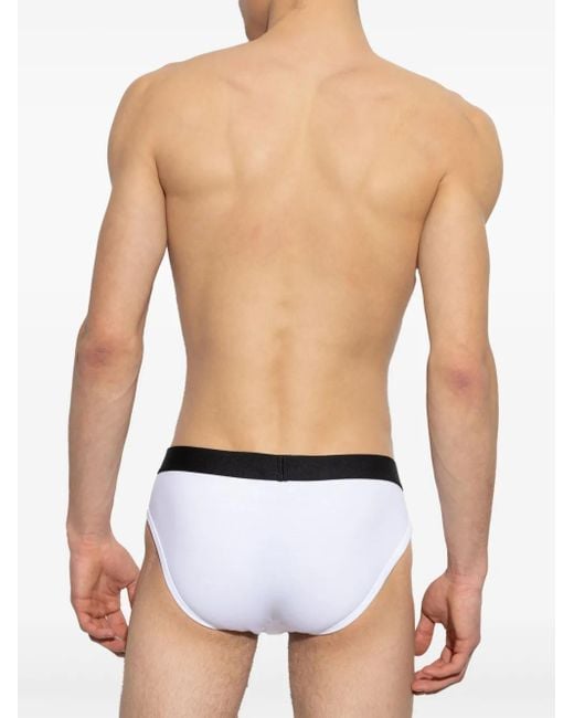 DSquared² White Logo-Waistband Briefs (Pack Of Two) for men