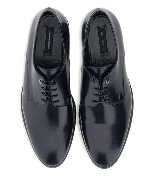 Carlo Pignatelli Black Leather Derby Shoes for men