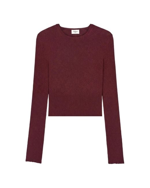 Saint Laurent Purple Crewneck Top
