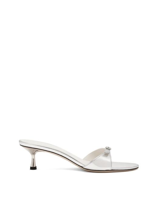 STUDIO AMELIA White Greta Buckle Sandals