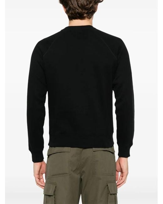 Tom Ford Black Crew Neck Fleece Sweatshirt For for men