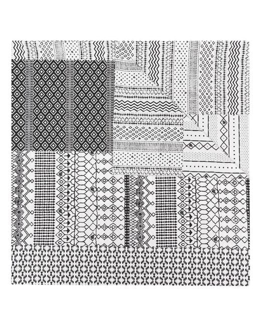 Gabriele Pasini Gray All-Over Graphic Print Scarf