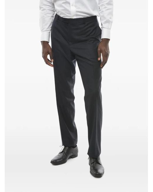 Corneliani Black Academy Virgin-Wool Trousers for men
