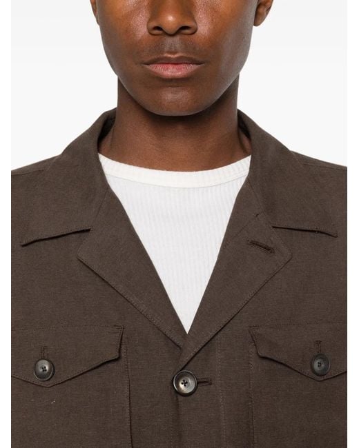 Herno Brown Buttoned-Pocket Jacket for men