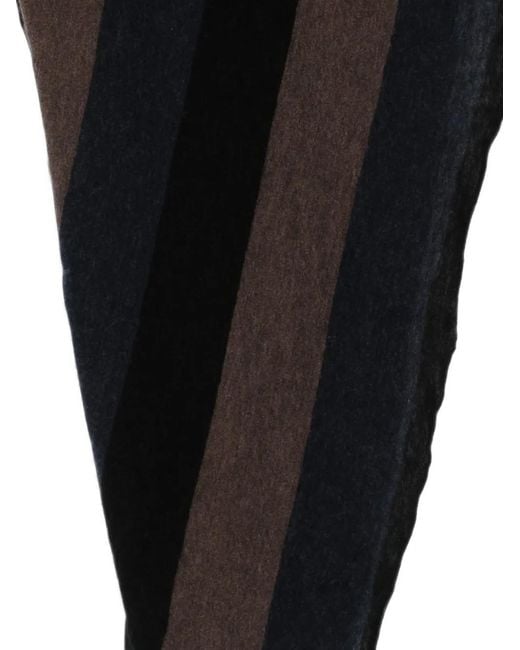 Botto Giuseppe Black Striped Triangular Scarf