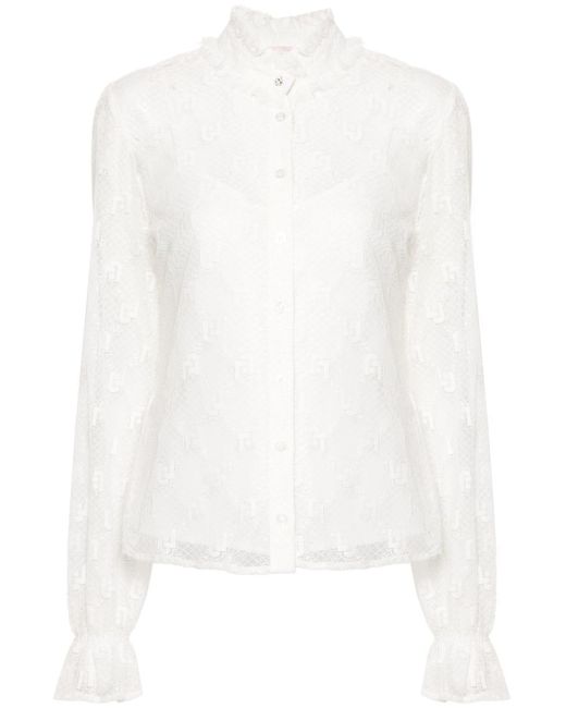 Liu Jo White Lace Shirt