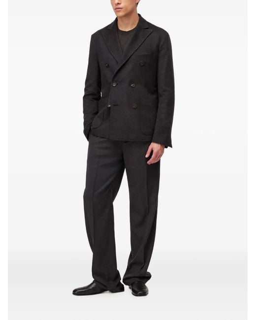 RETORI Black Double-Breasted Patch-Pocket Blazer for men