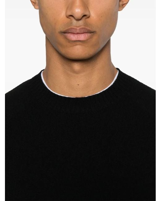 Tom Ford Black Fine Wool Crew Jumper for men