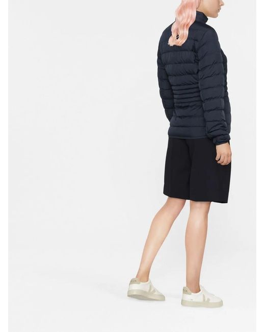 EA7 Blue Logo-Print Padded Jacket