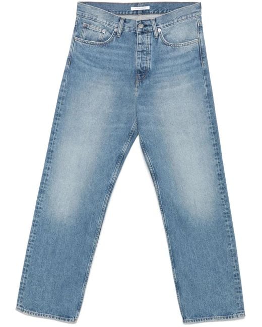 sunflower Blue Straight Twist Logo-Patch Jeans for men