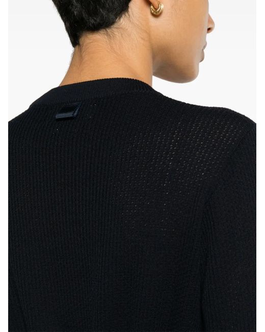 Thom Browne Black Crew-Neck Virgin Wool Jumper