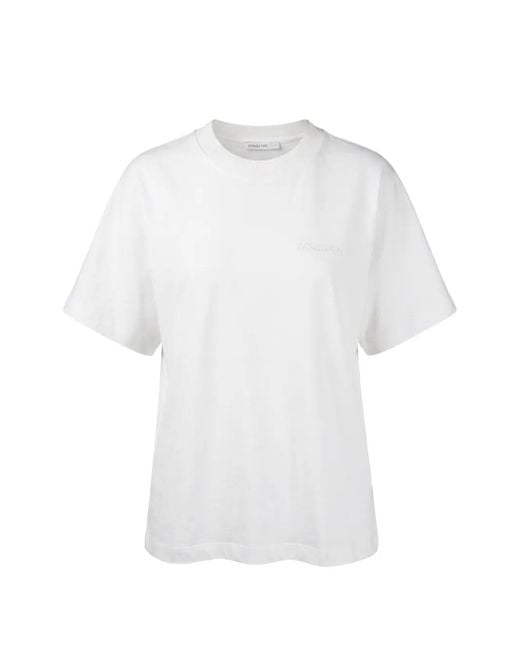 Patrizia Pepe White Logo-Embroidered T-Shirt