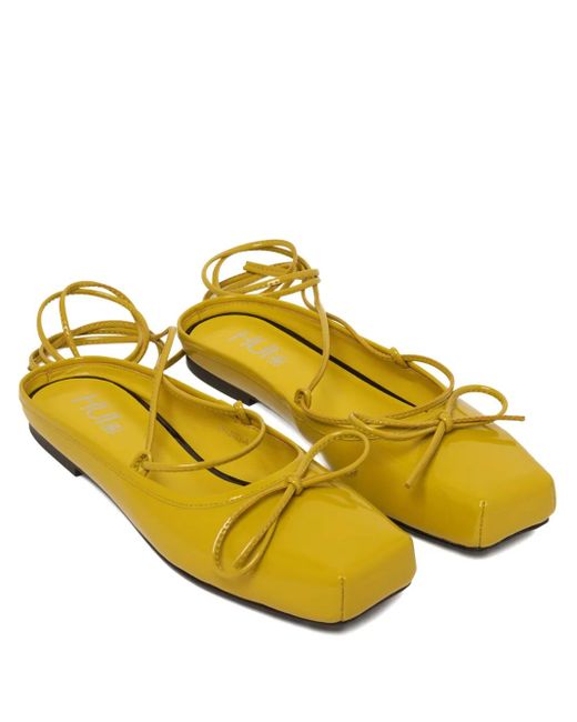 Hui Milano Lime フラットパンプス Yellow