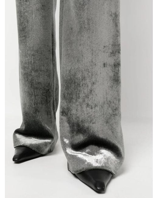 Alberta Ferretti Gray Low-Rise Trousers