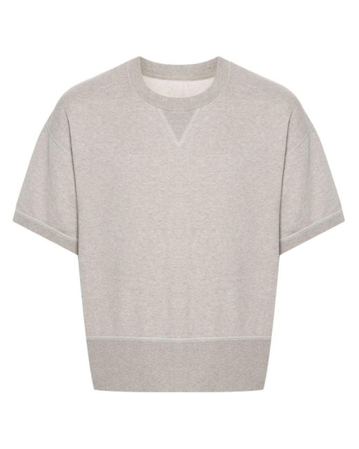 Visvim White Mélange-effect Short-sleeve Sweatshirt for men