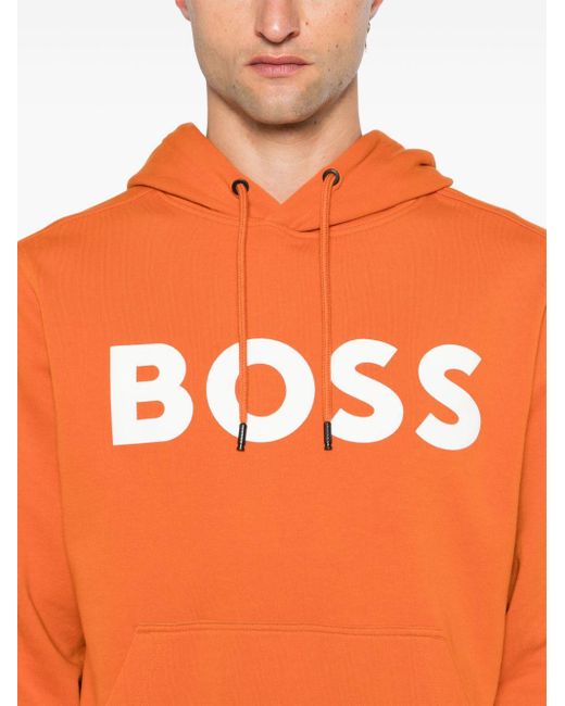 Boss Orange Contrast-Logo Cotton-Terry Hoodie for men