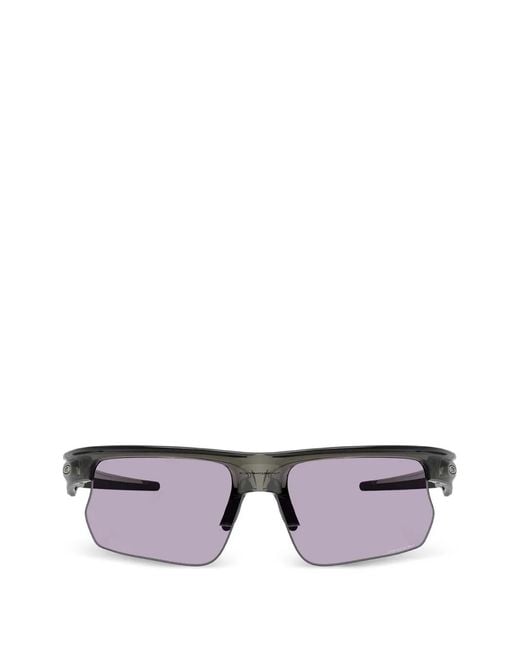 Oakley Gray Bisphaera Square-Frame Half-Rim Sunglasses
