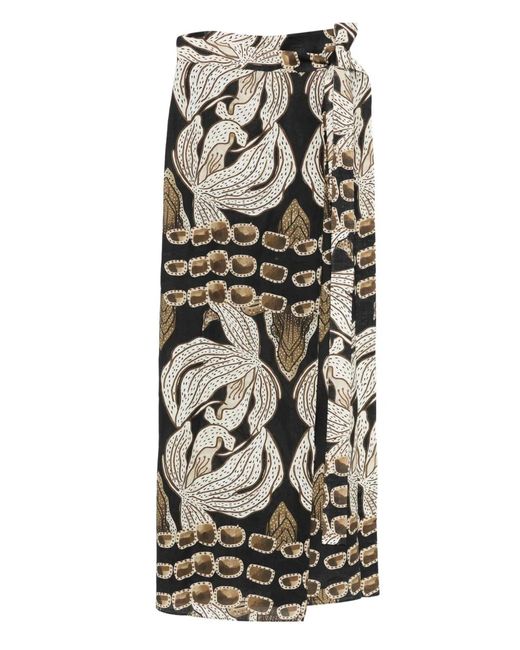 Maison La Plage Black Eva Midi Wrap Skirt