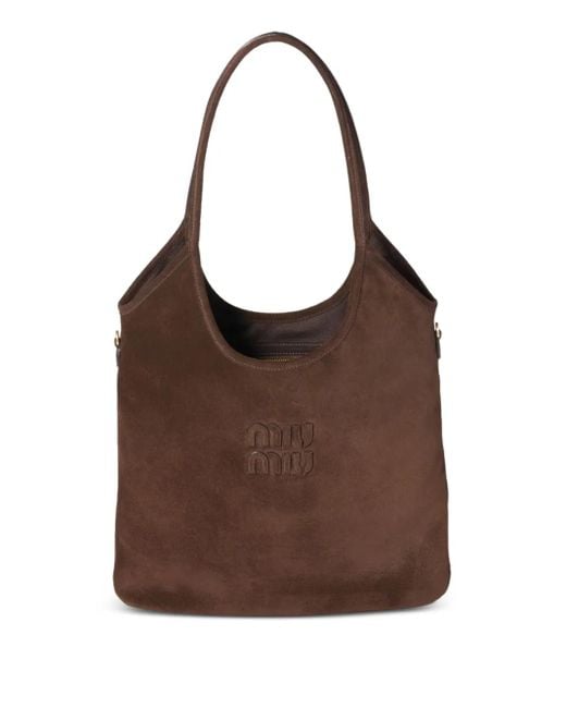 Miu Miu Brown Ivy Suede Shoulder Bag