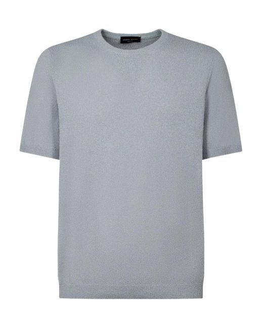 Roberto Collina Strukturiertes T-Shirt in Gray für Herren
