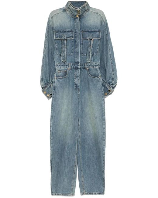 Zimmermann Blue Illustration Denim Jumpsuit