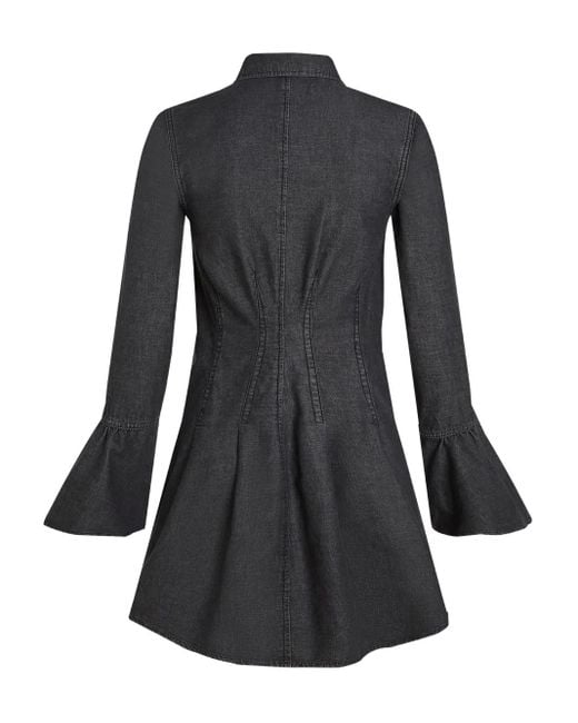 Karl Lagerfeld Black Bell-Sleeve Denim Dress