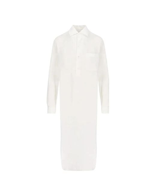 Loro Piana White Patch-Pocket Midi Dress