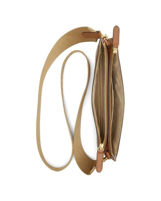 Ralph Lauren Natural Medium Logo-Strap Cross Body Bag