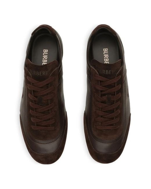 Burberry Brown Leather Knight Runner Sneakers