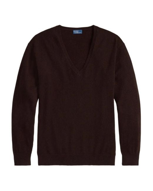 Pull En Cachemire À Col V Polo Ralph Lauren en coloris Brown