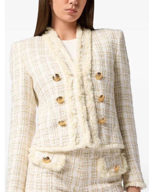 Philipp Plein Natural Tweed Jacket