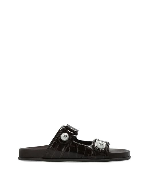 Jimmy Choo Black Fayence Stud-Embellished Leather Sandals