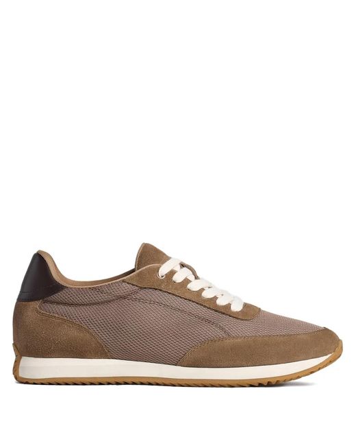 12 STOREEZ Brown Panelled Lace-Up Sneakers
